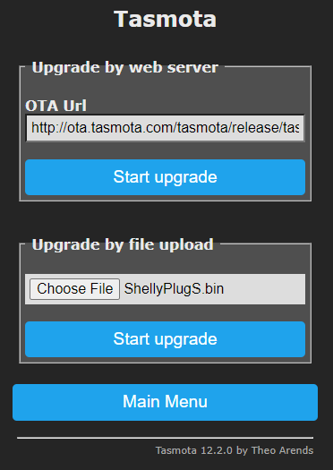 Tasmota Firmware Upgrade
